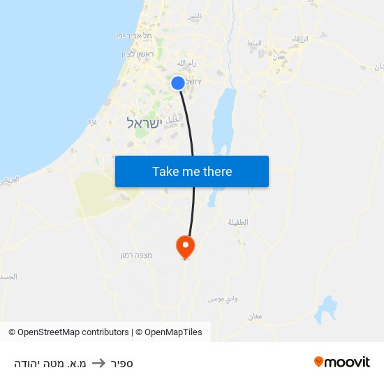 מ.א. מטה יהודה to ספיר map