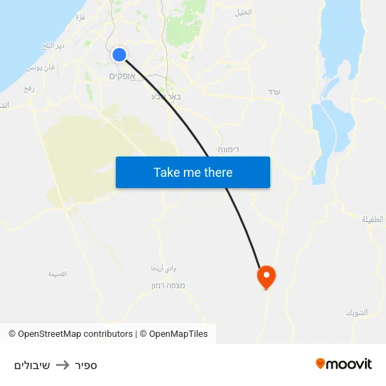 שיבולים to ספיר map