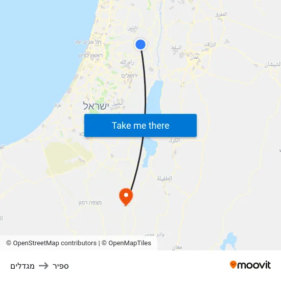 מגדלים to ספיר map
