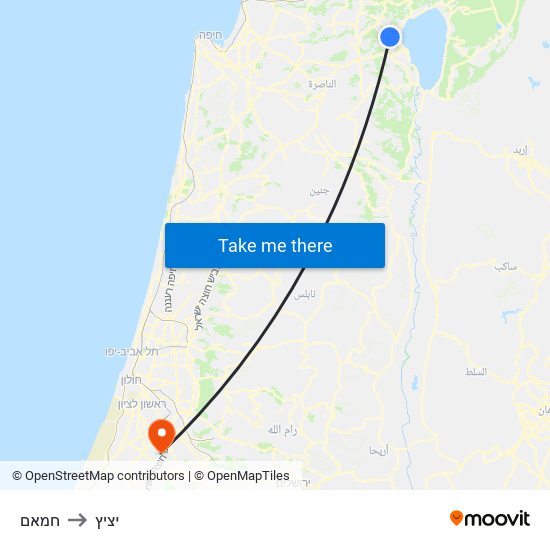 חמאם to יציץ map