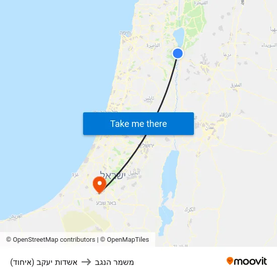 אשדות יעקב (איחוד) to משמר הנגב map