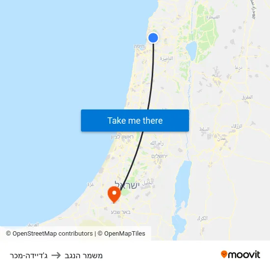ג'דיידה-מכר to משמר הנגב map