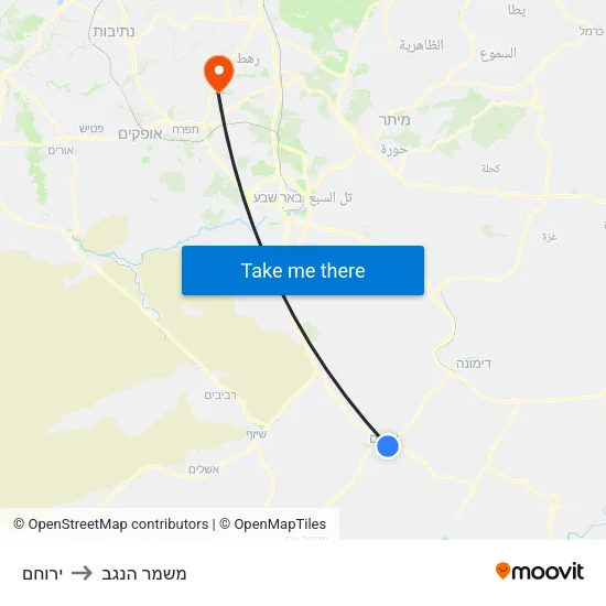 ירוחם to משמר הנגב map