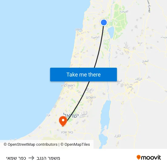 כפר שמאי to משמר הנגב map