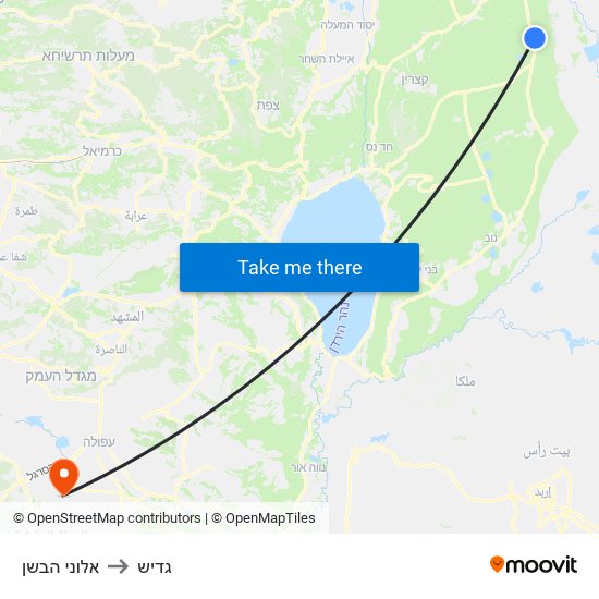 אלוני הבשן to גדיש map