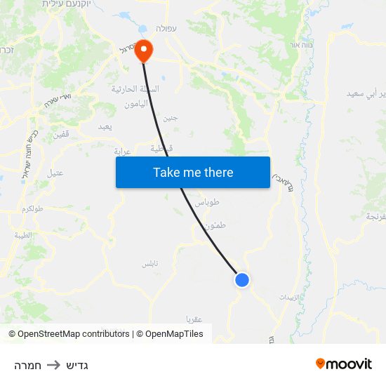 חמרה to גדיש map