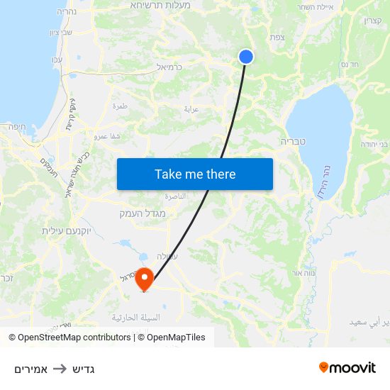 אמירים to גדיש map