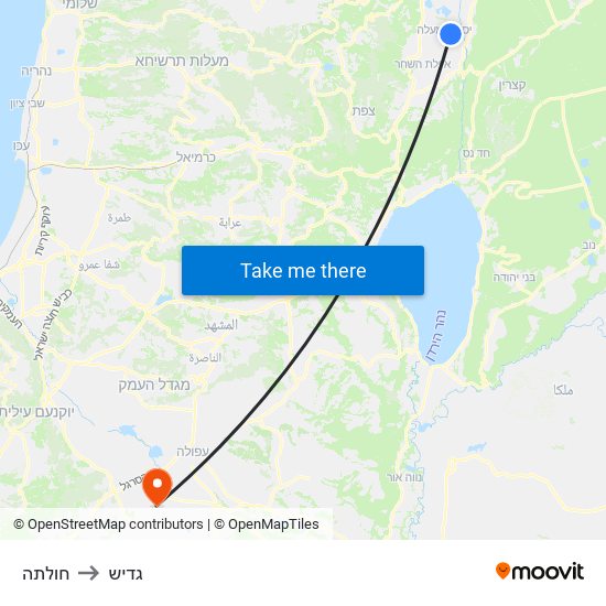 חולתה to גדיש map