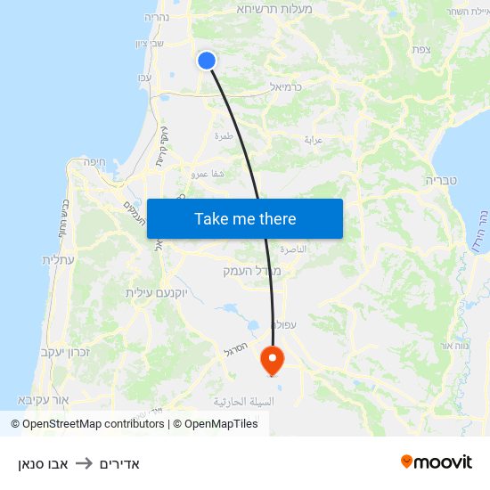 אבו סנאן to אדירים map