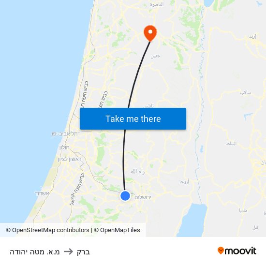 מ.א. מטה יהודה to ברק map