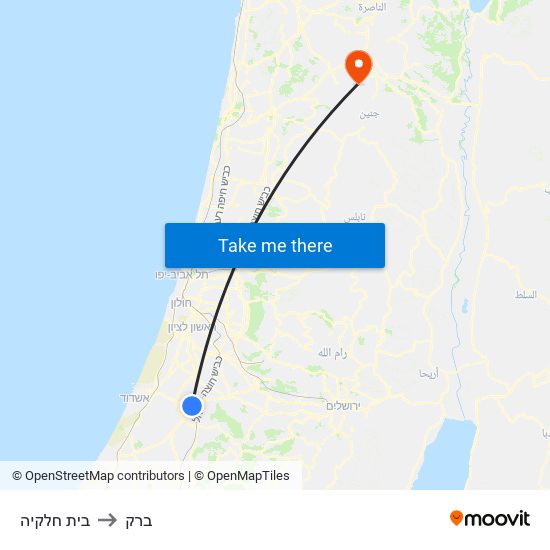 בית חלקיה to ברק map