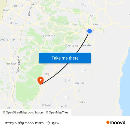 תחנת רכבת קלה העירייה to שקף map