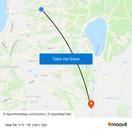 דייר אל-אסד to כפר רופין map