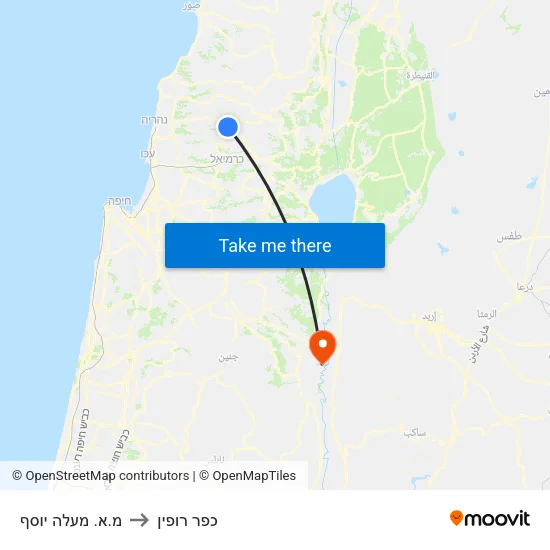 מ.א. מעלה יוסף to כפר רופין map