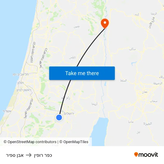 אבן ספיר to כפר רופין map