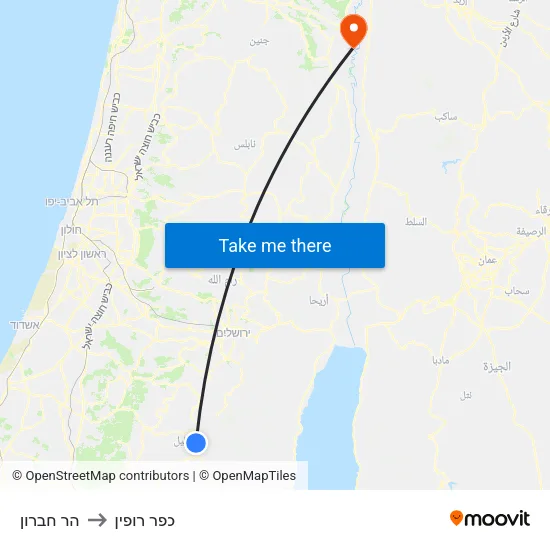 הר חברון to כפר רופין map