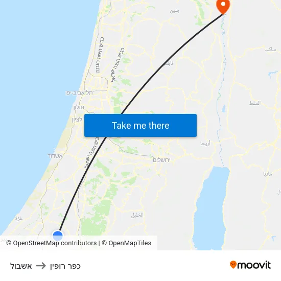 אשבול to כפר רופין map