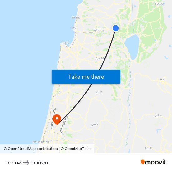 אמירים to משמרת map