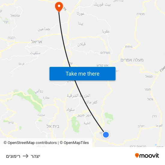 רימונים to יצהר map