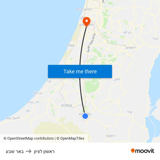 באר שבע to באר שבע map