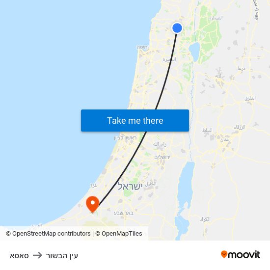 סאסא to עין הבשור map