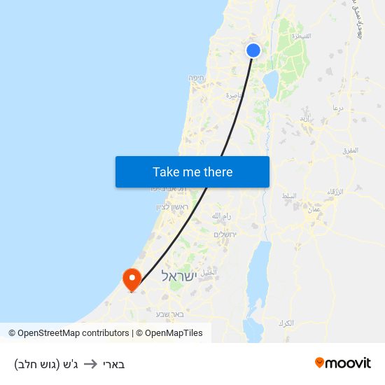 ג'ש (גוש חלב) to בארי map