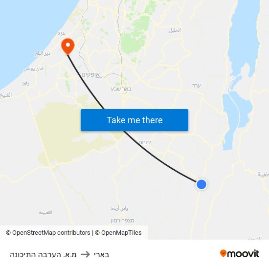 מ.א. הערבה התיכונה to בארי map