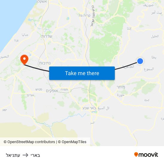 עתניאל to בארי map