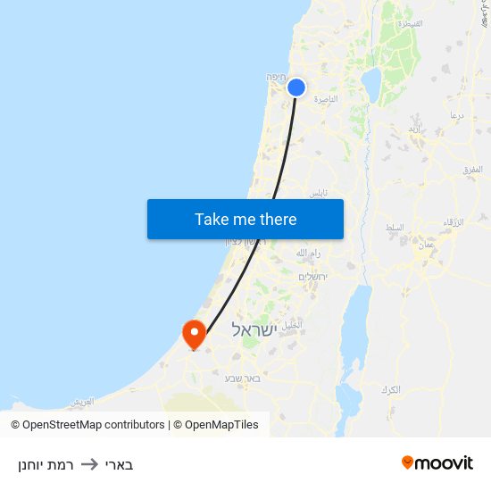 רמת יוחנן to בארי map