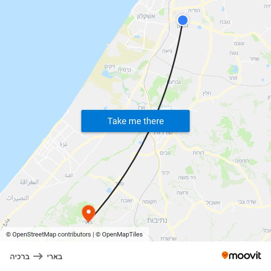 ברכיה to בארי map