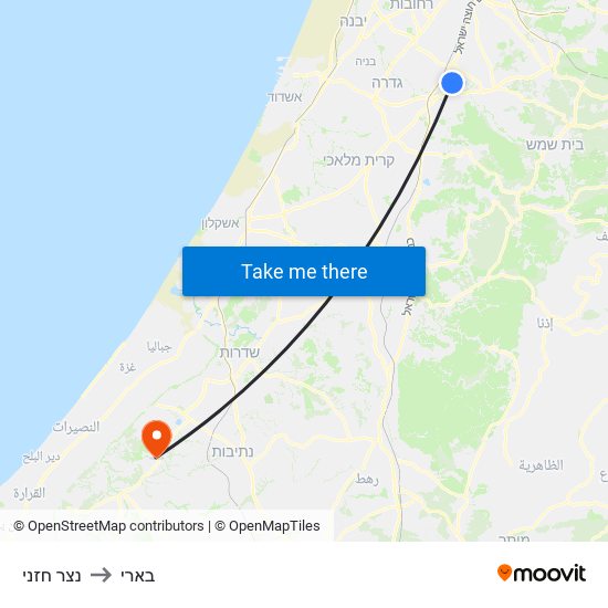 נצר חזני to בארי map