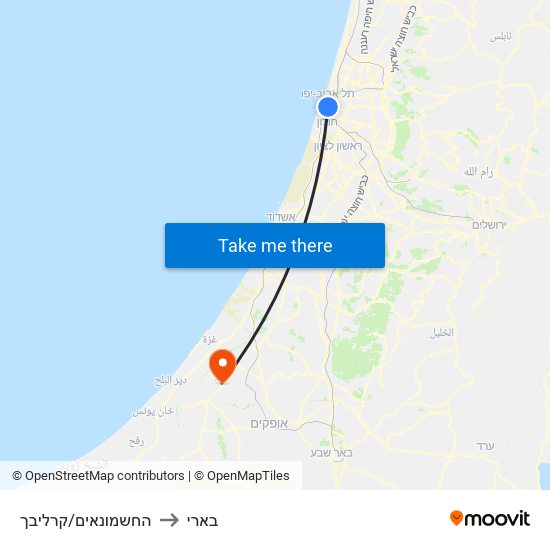 החשמונאים/קרליבך to בארי map