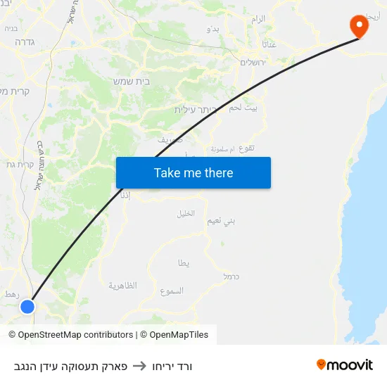 פארק תעסוקה עידן הנגב to ורד יריחו map