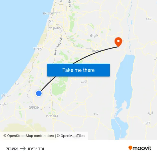אשבול to ורד יריחו map
