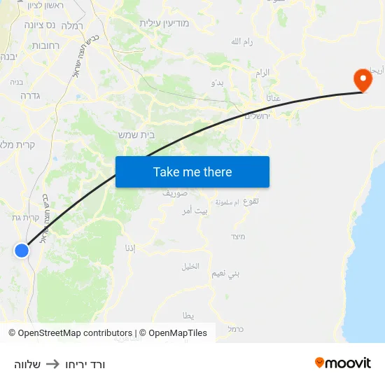 שלווה to ורד יריחו map