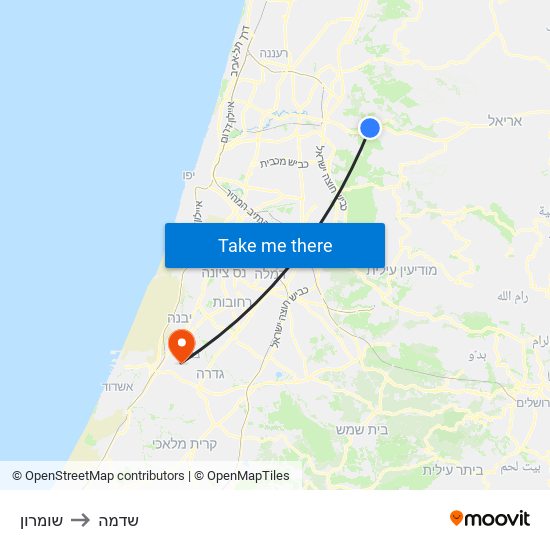 שומרון to שדמה map