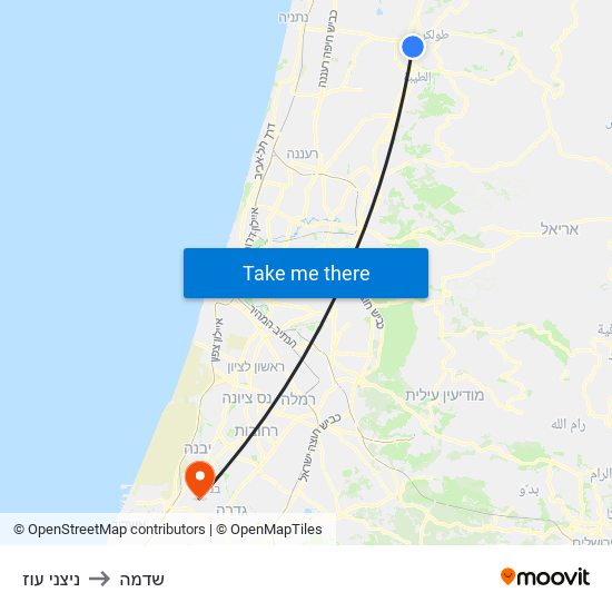 ניצני עוז to שדמה map