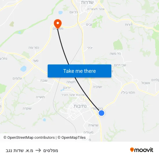 מ.א. שדות נגב to מפלסים map