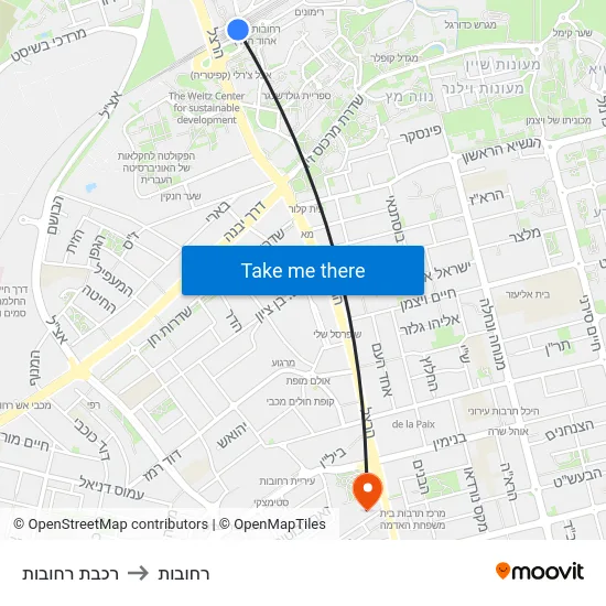 רכבת רחובות to רחובות map