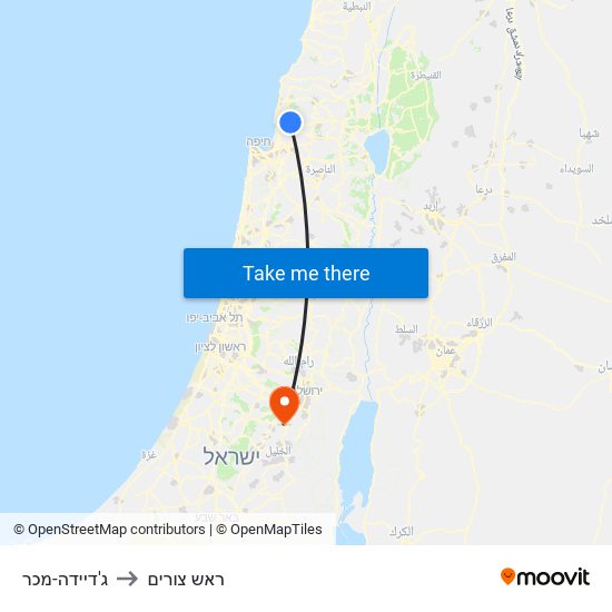 ג'דיידה-מכר to ראש צורים map