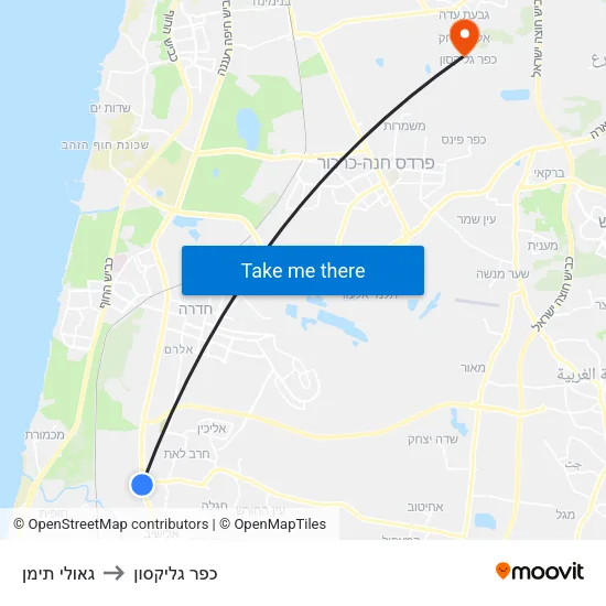 גאולי תימן to כפר גליקסון map