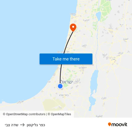 שדה צבי to כפר גליקסון map