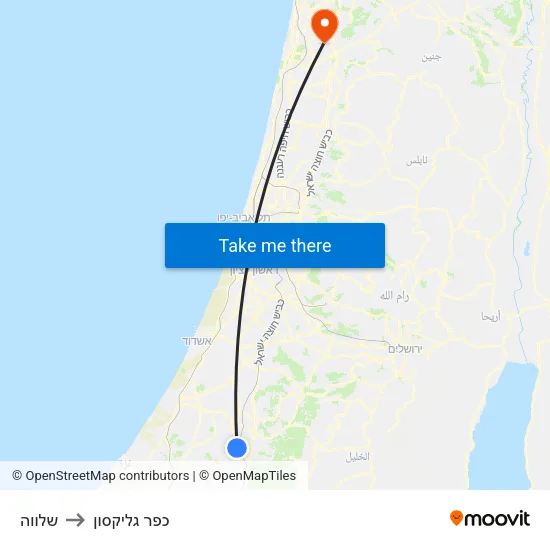 שלווה to כפר גליקסון map