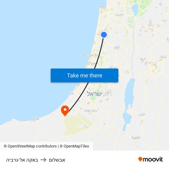 באקה אל-גרביה to אבשלום map