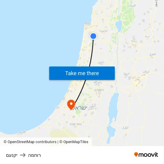 יקנעם to רוחמה map