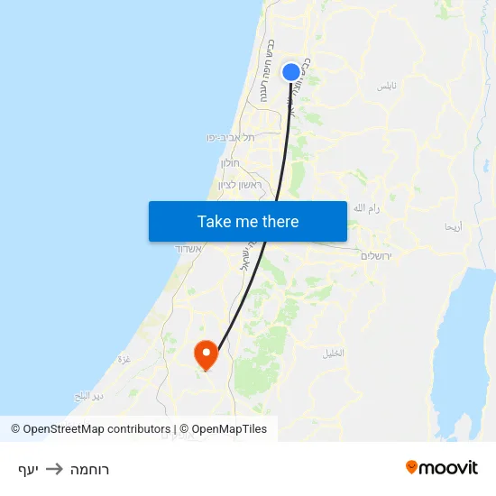 יעף to רוחמה map
