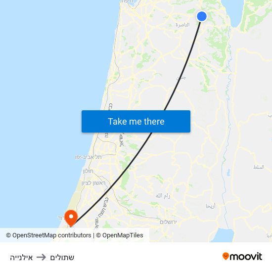 אילנייה to שתולים map