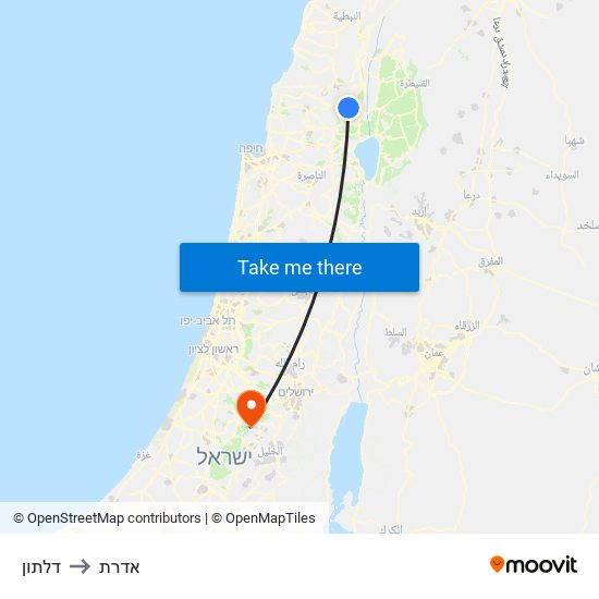 דלתון to אדרת map