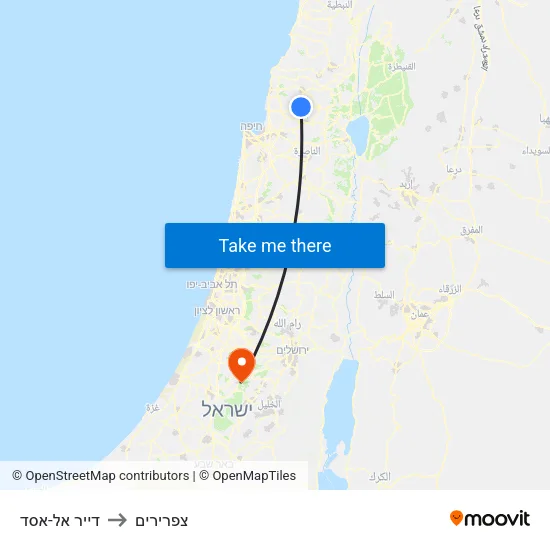 דייר אל-אסד to צפרירים map