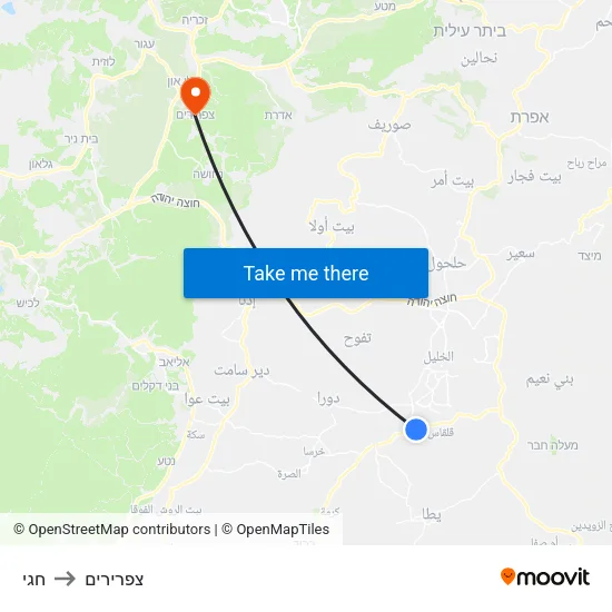 חגי to צפרירים map